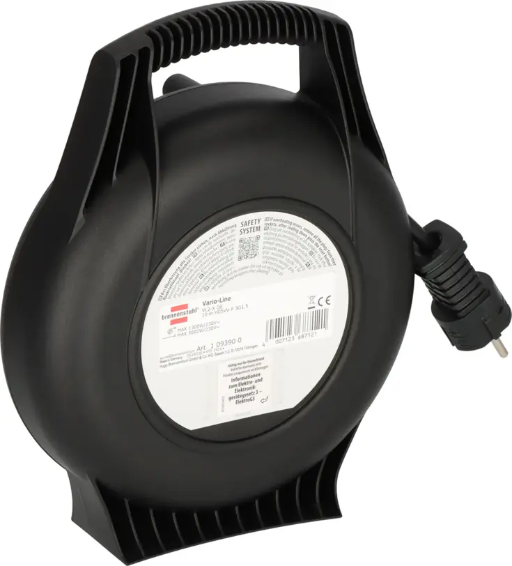Vario-Line kabelhaspel 10 m, 4 stopcontacten