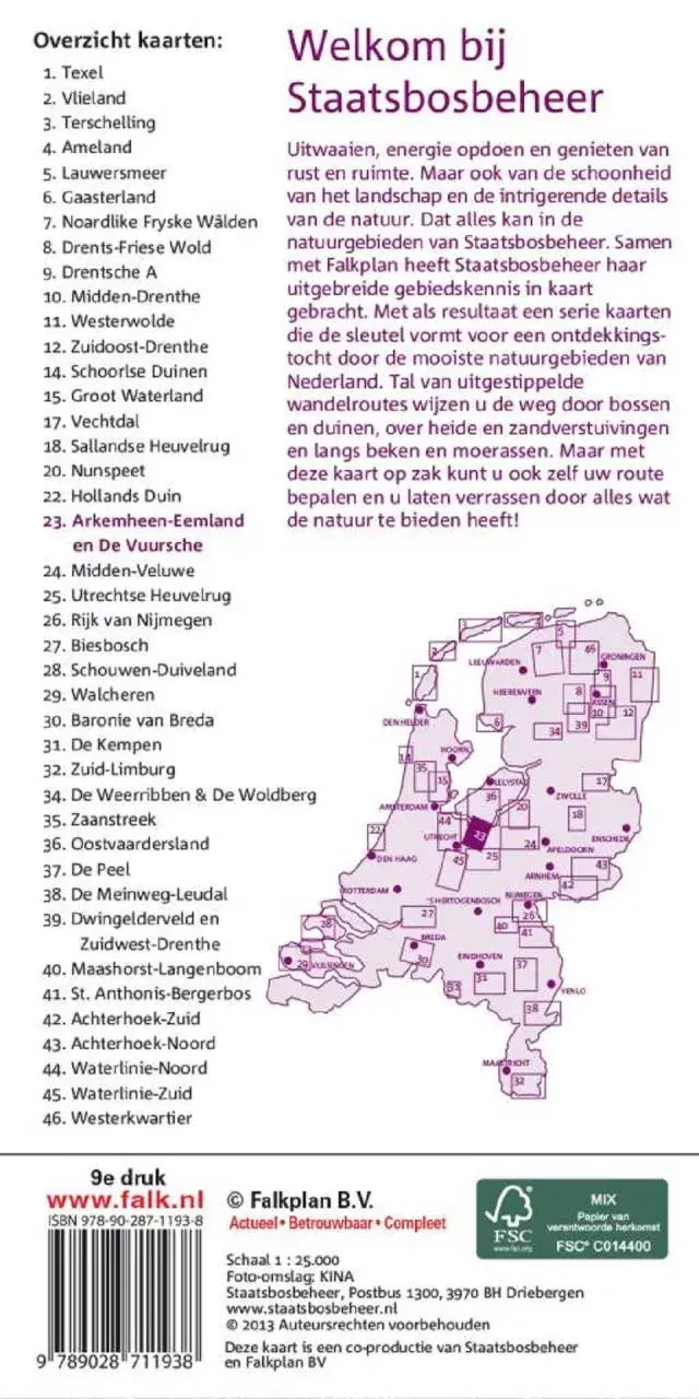 Falk Wandelkaart SBB 23 Arkenheem-Eemland en de Vuursche