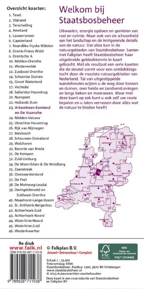 Falk Wandelkaart SBB 23 Arkenheem-Eemland en de Vuursche