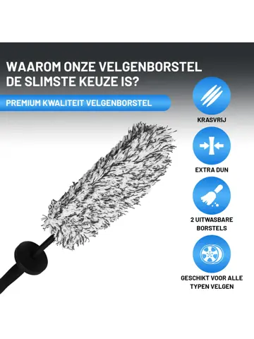 Velgenborstel + Banden Borstel - Slijtvaste Haren