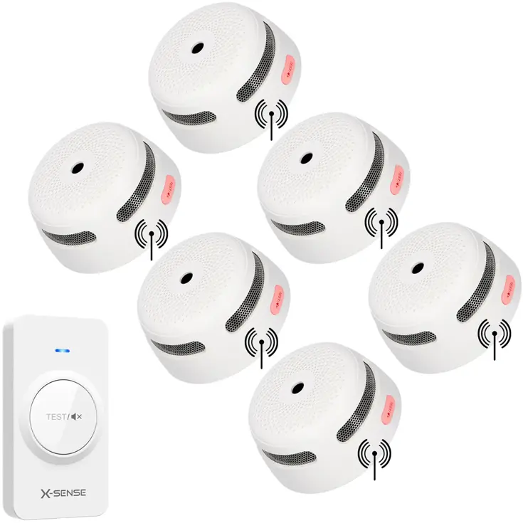 XS01-W Koppelbare rookmelder 6-pack + RC01