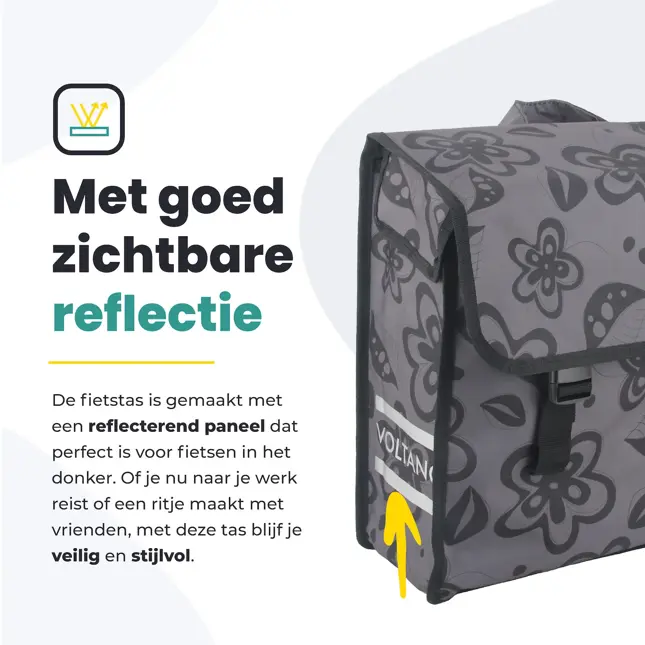 Voltano voorgevormde fietstas Floral Fusion