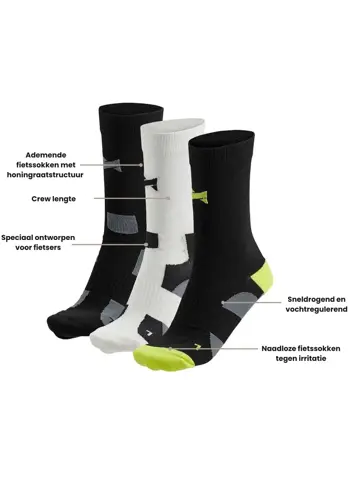 3 paar - Crew - Fietssokken