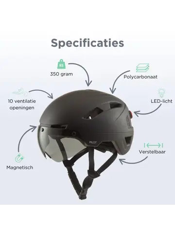 PILOT fietshelm met vizier NTA certif.