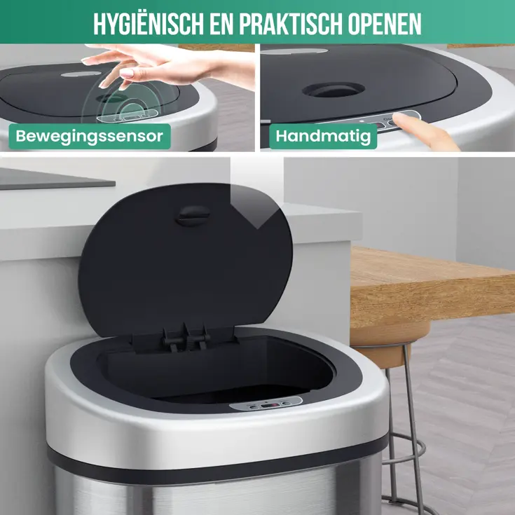 Avalo Prullenbak met Sensor 50L - RVS