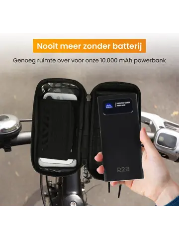 Telefoonhouder Fiets +Powerbank 10000 mAh