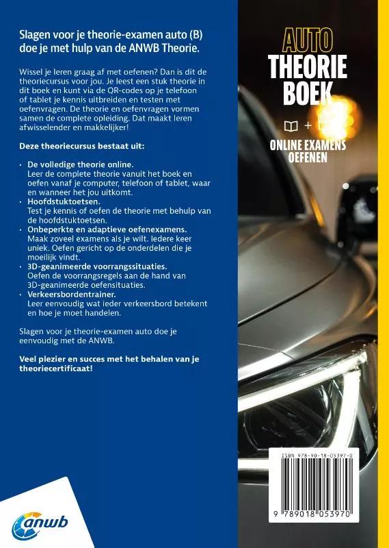 ANWB Auto Theorieboek Rijbewijs B + Online Examens Oefenen