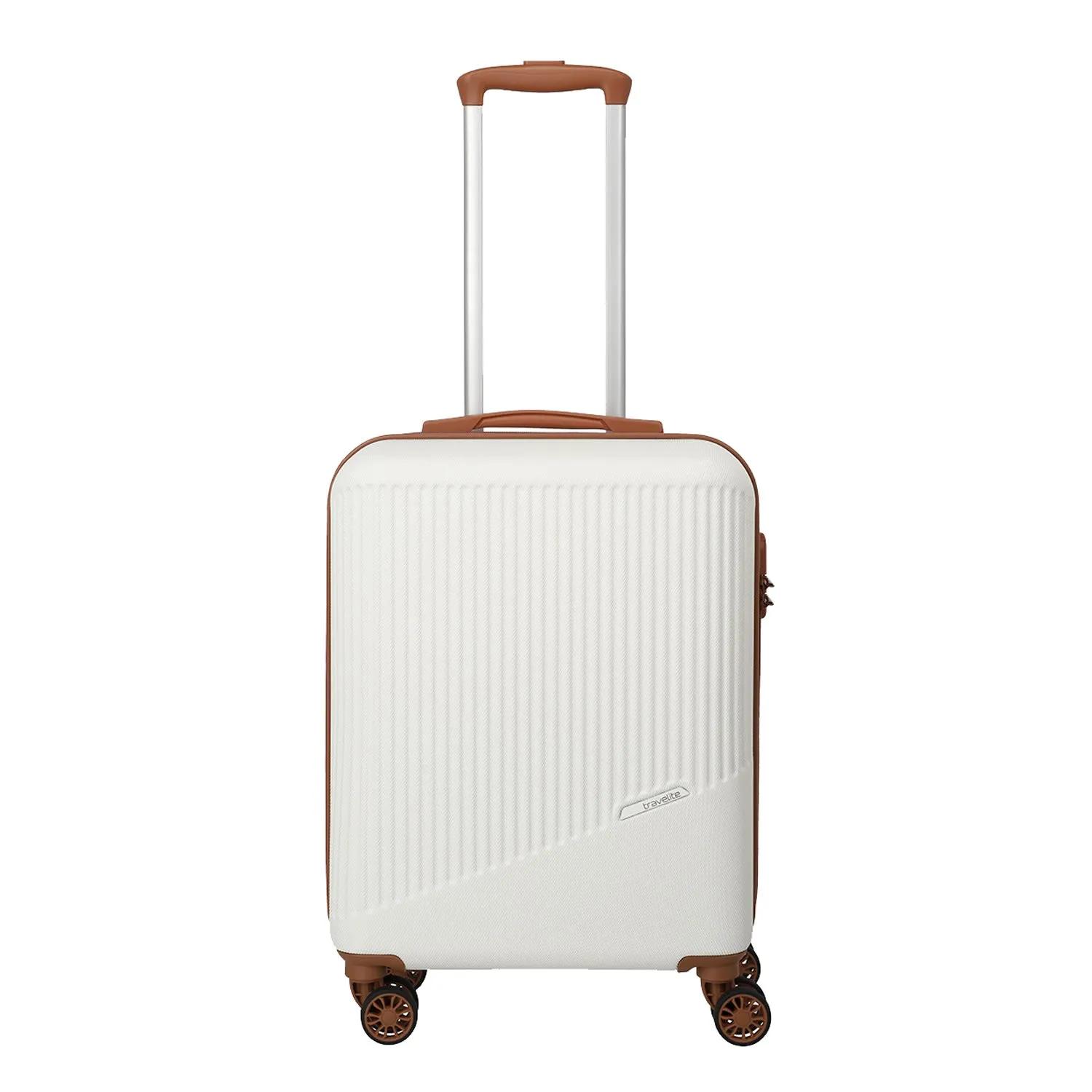 Travelite  Bali 4 Wiel Trolley S white/cognac  Wit main product image