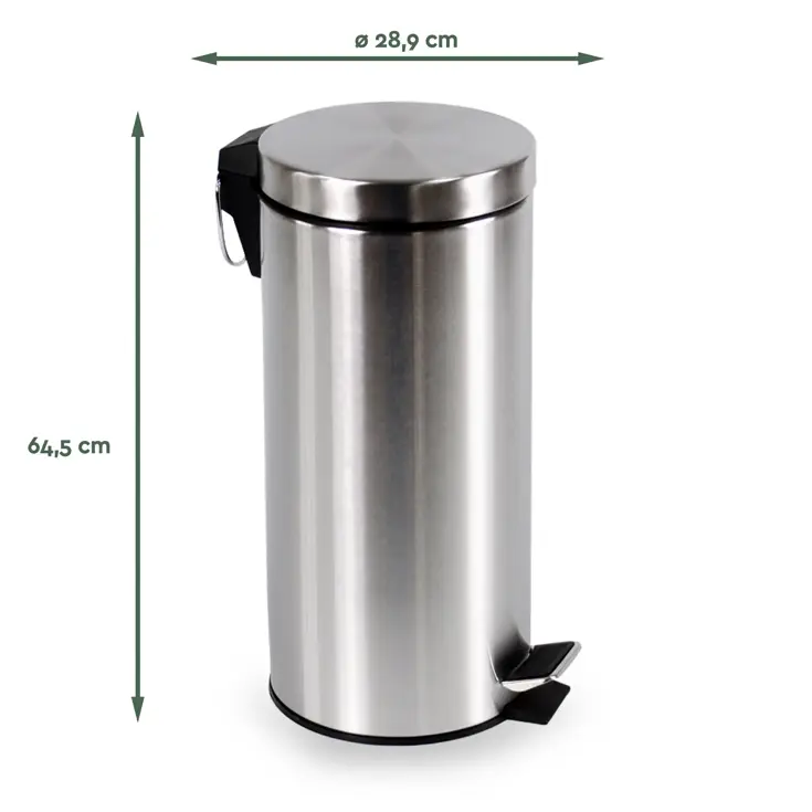 Pedaalemmer 30L – RVS Afvalbak