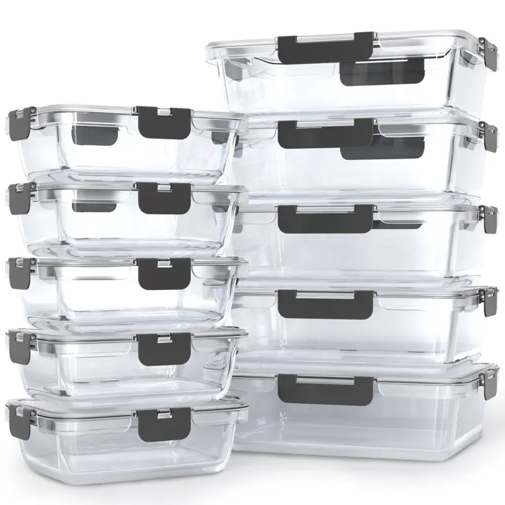 Vershoudbakjes Glas - 10 Delig