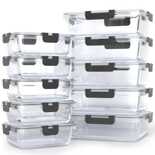 Vershoudbakjes Glas - 10 Delig