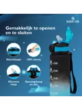 Nederlandse Motivatie Waterfles - Blauw Zwart - 1L