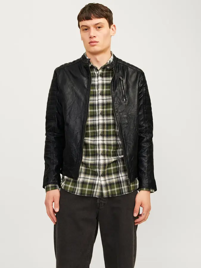 Heren Richard Leather Jacket Jack & Jones