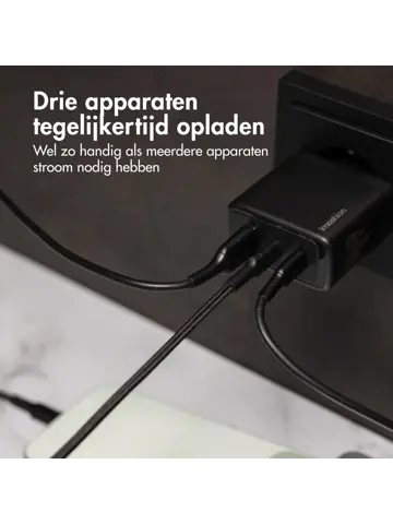 65W Wall Charger 2x USB-C 1x USB-A