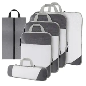 Compressie Packing Cubes – 6 stuks – Grijs