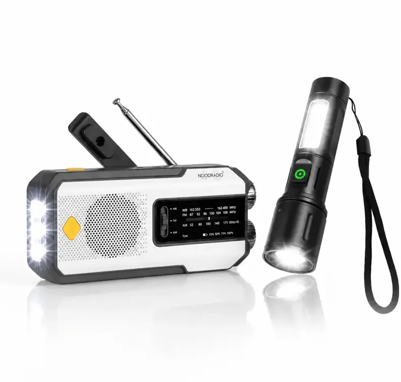 Noodradio 2.000mAh Wit + Zaklamp