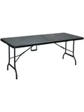 Klaptafel - 180cm - zwart - houtlook