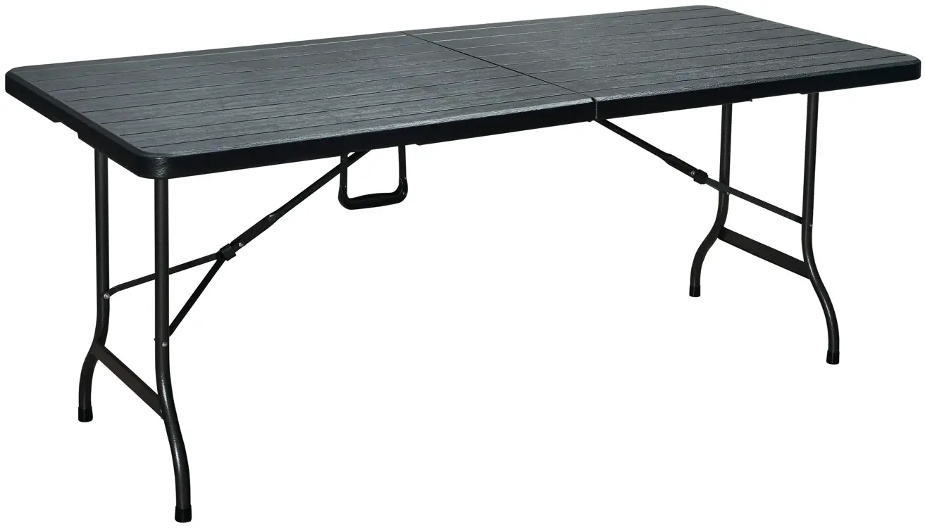 Klaptafel - 180cm - zwart - houtlook