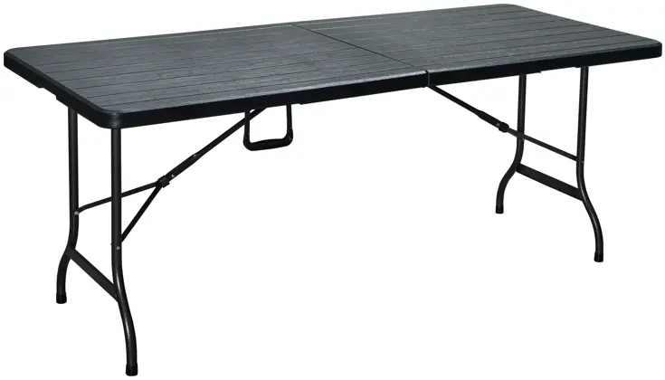 Klaptafel - 180cm - zwart - houtlook