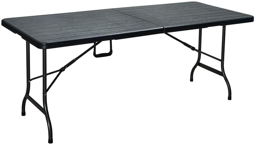 Klaptafel - 180cm - zwart - houtlook