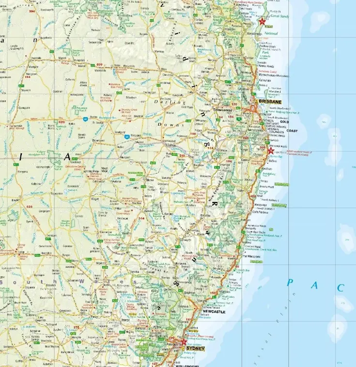 Wegenkaart Australië