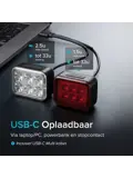 Oplaadbare Fietslamp Set Aluminium