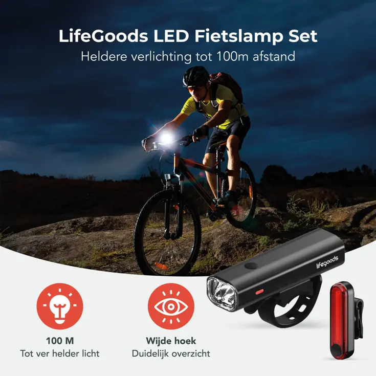 LifeGoods Fietsverlichting set