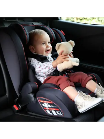 Luca I-Size Zitverhoger Zwart/Rood 76-150cm