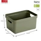 Sigma home - Opbergbox - 13L groen - 6-delig