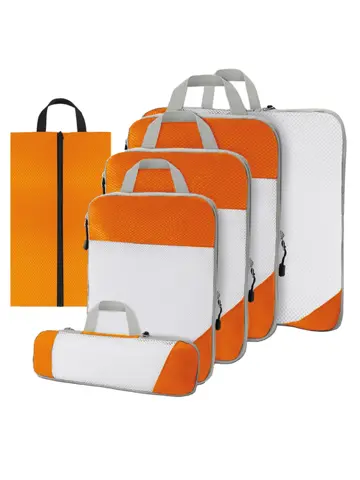 Packing cubes compressie set – 6-delig – Oranje