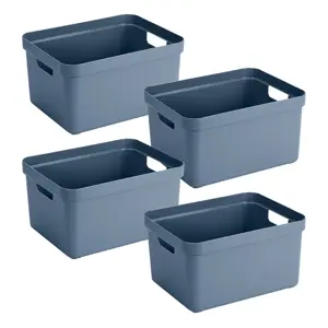 Sigma home - Opbergbox - 32L blauw - 4-delig