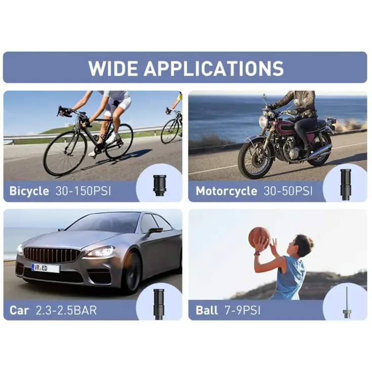 A2 PRO fietspomp auto oplaadbaar