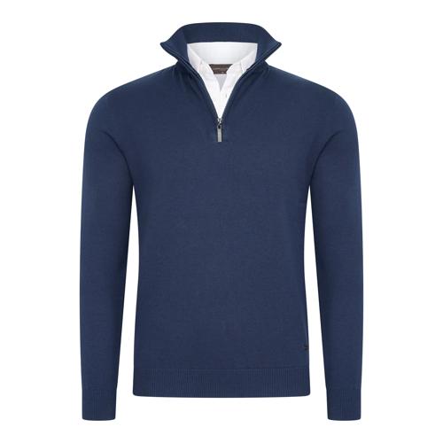 Heren Mock Zip Pullover Cappuccino Italia