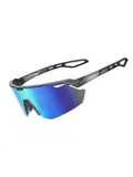 Fietsbril Sportbril UV-400 Zwart Met Blauwe Glazen