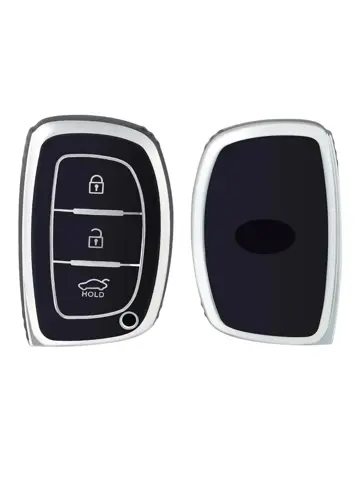 TPU Sleutelhoesje voor Hyundai zwart,zilver A3A