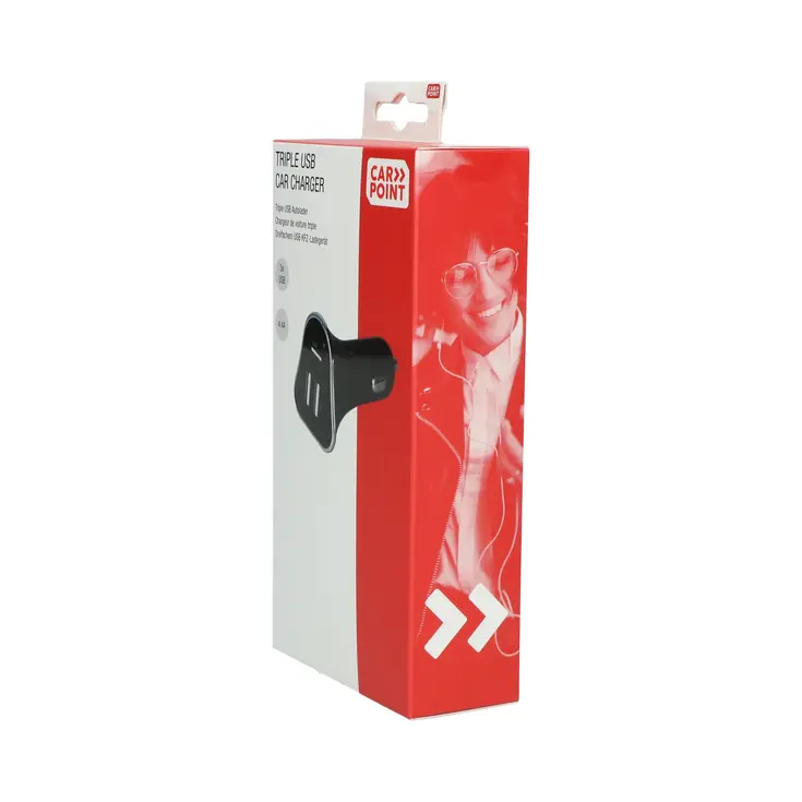 Triple USB-A Autolader 12/24V voor 3 Toestellen