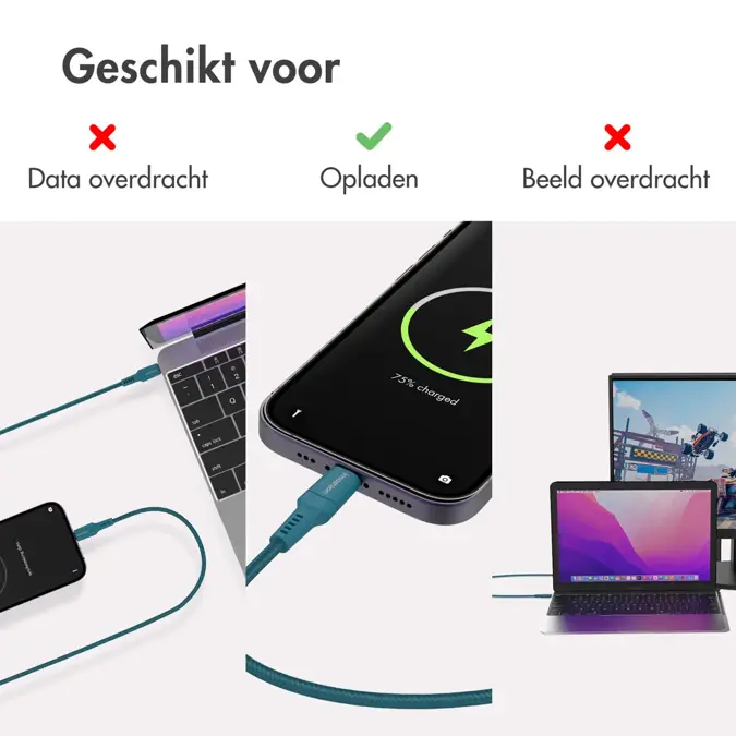 imoshion Lightning naar USB-C kabel 1 meter