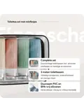 Reisflesjes en Toilettassen –14 delig- Pastel