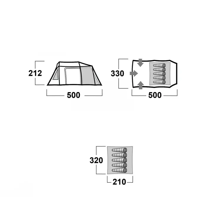 Caravan 12 Dural - familie tent - 5 persoons