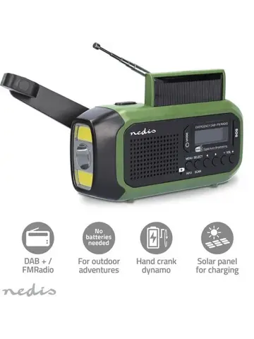 Noodradio – DAB+ / FM – Opwindbaar & Batterijen