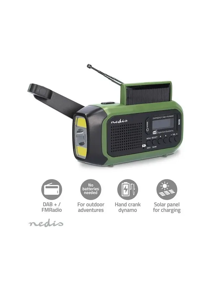 Noodradio – DAB+ / FM – Opwindbaar & Batterijen