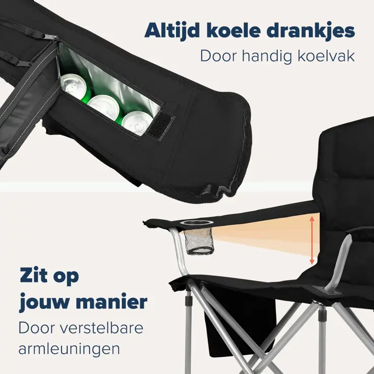 Campingstoel XL – Zwart