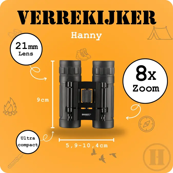 Homey’s Compact Verrekijker – Dakkant – 08x21