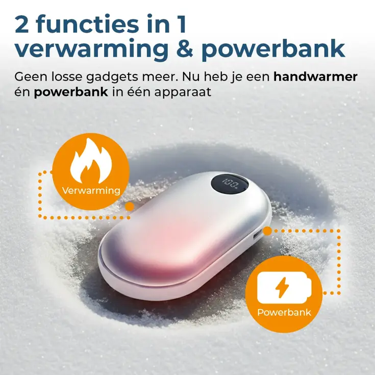 Handwarmer Powerbank Instelbare Temperatuur