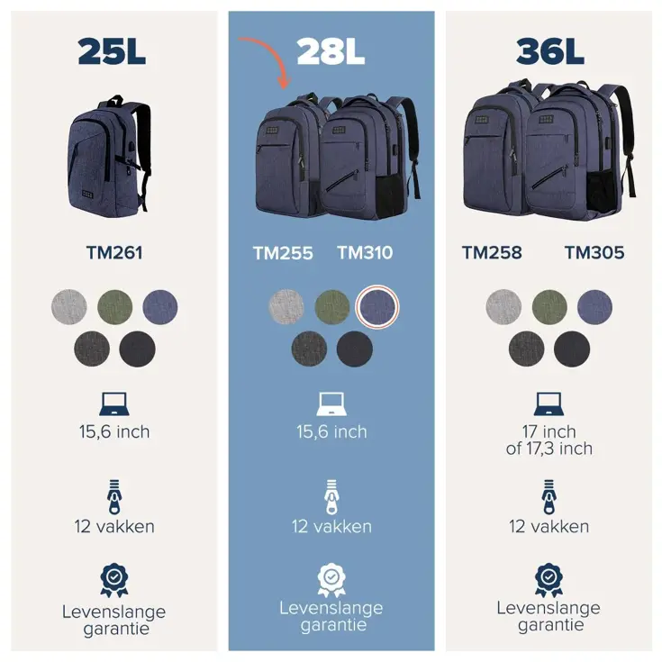 TRVLMORE Rugtas - 28L - 15,6 Inch