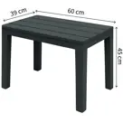 HEM Bijzettafel Zwart - Tuintafeltje 60x39x45 cm