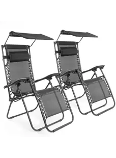 LifeGoods Opvouwbare Tuinstoelen - 2-pack