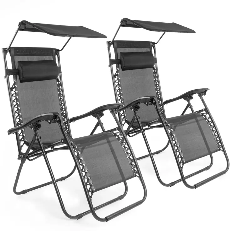 LifeGoods Opvouwbare Tuinstoelen - 2-pack