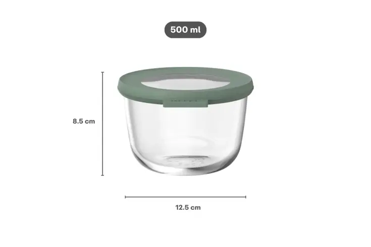 Mepal Cirqula Glazen vershouddoos rond 500 ml
