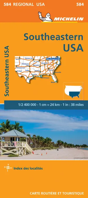 Kaart Regional 584 USA Zuid-Oost